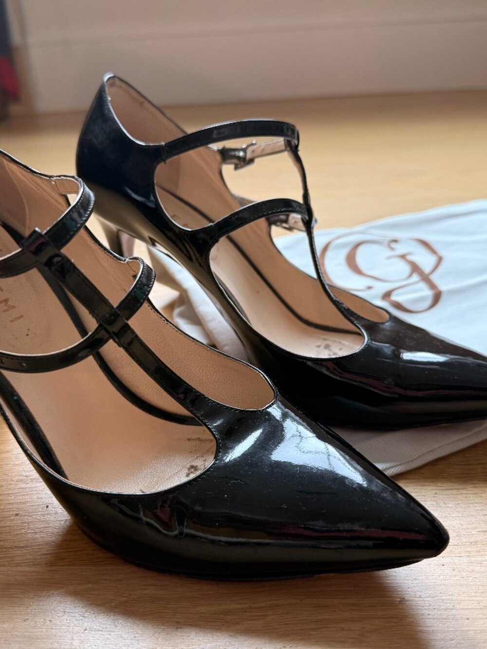 M. Gemi The Ponte. Black Patent Leather. (Limited Edition). Size 40 EU